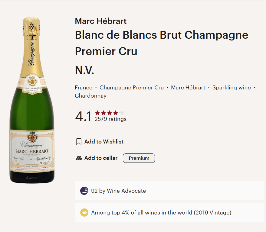 דצמ925 - Marc Hébrart Blanc de Blanc - 1er Cru